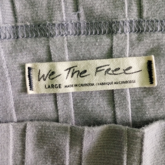 Free People -We The Free- Square Neck Tailored Top L 12 14 - Picture 4 of 4